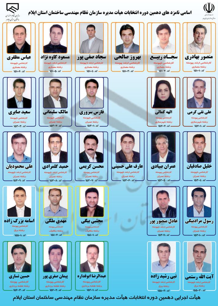  نامزدهای انتخاباتی نظام مهندسی
