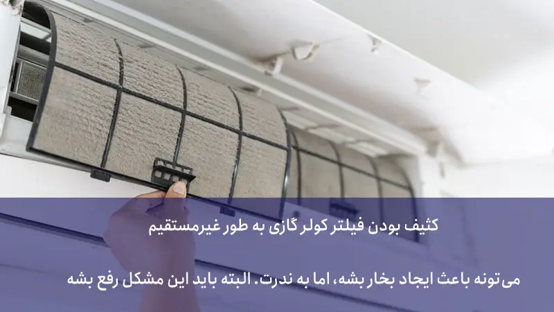 کثیفی فیلتر کولر میتونه باعث دود و یا بخار بشه؟